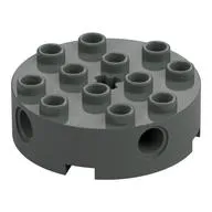 Brick Round 4 x 4 with 4 Side Pin Holes and Center Axle Hole