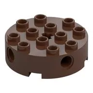 Brick Round 4 x 4 with 4 Side Pin Holes and Center Axle Hole