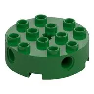 Brick Round 4 x 4 with 4 Side Pin Holes and Center Axle Hole
