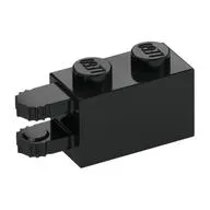 Hinge Brick 1 x 2 Locking with 2 Fingers Horizontal End, 9 Teeth