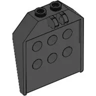 Hinge Panel 1 x 4 x 3 2/3 with 6 holes, 2 studs on top, Locking 2 Fingers