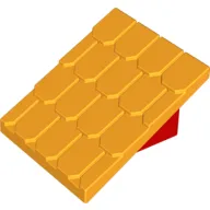 Duplo Roofpie﻿ce Slope 30 4 x 4 Shingle﻿d with a Red Base﻿﻿