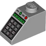 Slope 45° 2 x 1 with Bottom pin, with Green and Red Buttons and Keypad Print