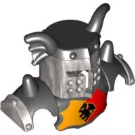 Duplo Armor with Silver Helmet with Black Top, and Red and Yellow Breastplate and Dragon Print