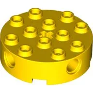 Brick Round 4 x 4 with 4 Side Pin Holes and Center Axle Hole