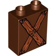Duplo Brick 1 x 2 x 2 with Nailed Crossed Wooden Boards Print