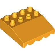 Duplo Roofpiece Slope 33 4 x 4 with Awning Overhang with 9 Bottom Tubes
