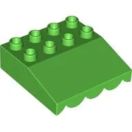 Duplo Roofpiece Slope 33 4 x 4 with Awning Overhang with 9 Bottom Tubes