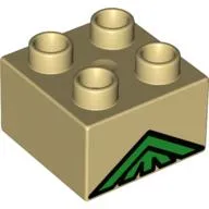 Duplo Brick 2 x 2 with Green Lattice Peak Print