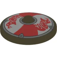 Dish 4 x 4 Inverted [Radar] with Viking Shield Red / White Sections and Red Serpent Print
