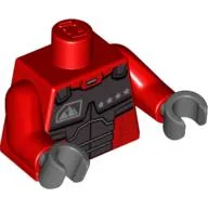 Torso Body Armor with Four Stars Print, Red Arms, Dark Bluish Gray Hands