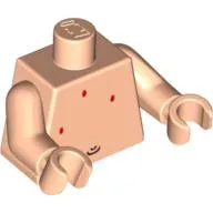 Torso Bare Chest with Belly Button (Navel) & Red Spots Print, Light Nougat Arms and Hands