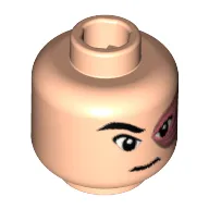 Minifig Head Prince Zuko (Avatar), Scarred Left Eye, Ponytail on Back Print [Blocked Open Stud]