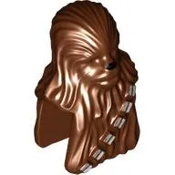 Minifig Head Special, Wookiee with Silver Bandolier / Black Nose Print