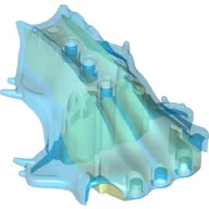 Large Figure Head Barraki Carapar, Marbled Trans-Dark Blue Pattern