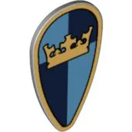 Shield Ovoid with Crown on Dark and Medium Blue Quarters Print