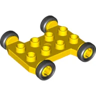 Duplo Vehicle Base 4 x 4 with 2 x 4 Studs and Black Wheels