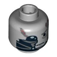 Minifig Head Darth Vader, Scars, Cuts and Broken Mask over Right Eye Print [Blocked Open Stud]