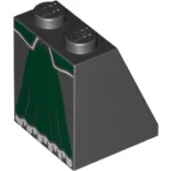Slope 65° 2 x 2 x 2 with Bottom Tube with Dark Green Skirt Panel with White Trim Print
