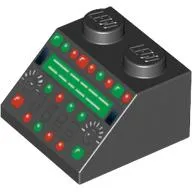 Slope 45° 2 x 2 with Complex Control Panel with Red and Green Lamps Print