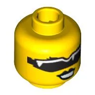 Minifig Head Dyna-Mite, Female, Black Lips, Black Sunglasses Print [Blocked Open Stud]