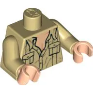 Torso Shirt, Open Collar with Pockets Print, Tan Arms, Light Nougat Hands