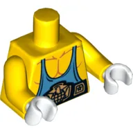 Torso Muscles with Medium Blue Tank Top and Belt Print, Yellow Arms, White Hands
