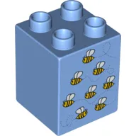 Duplo Brick 2 x 2 x 2 with 8 Bees Print