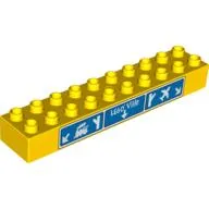 Duplo Brick 2 x 10 with 'Legoville', Train, and Airport Sign Print