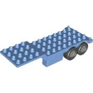 Duplo Trailer, Four Rear Wheels, Elevated Front End, 4 x 12 Studs with Gate Hinge