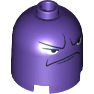 Brick Round 2 x 2 x 1 2/3 Dome Top, Blocked Open Stud with Frowning Face and Angry Eyes Print