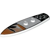 Sports Surfboard Standard with Palm Tree and Flower Print