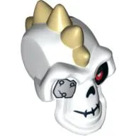 Minifig Head Special, Skull with Spikes and Metal Eyepatch Print