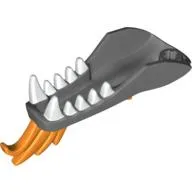 Creature Body Part, Dragon Head Lower Jaw with White Teeth and Orange Spines Print
