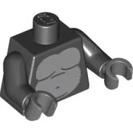 Torso Suit with Light Bluish Gray Gorilla Body and Zipper on Back Print, Black Arms, Dark Bluish Gray Hands