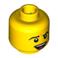 Minifig Head Punk Rocker, Open Smiling Mouth, Teeth and Tongue Print