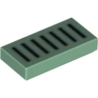 Tile 1 x 2 with Thin Black Grill Lines with Light Bluish Gray Outline Print