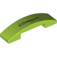 Slope Curved 4 x 1 Double with No Studs and Mouth Slightly Open Print