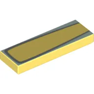 Tile 1 x 3 with Silver Outline and Light Aqua Outer Edge Print (Flo)