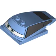 Wedge Curved 6 x 4 x 1 1/3 with 4 x 4 Base with Green Eyes and Silver Windows Print (Finn McMissile)