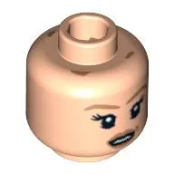 Minifig Head Elizabeth Swann Turner, Dual Sided, Light Brown Eyebrows and Dimple Smiling / Scared Print [Blocked Open Stud]