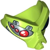 Headwear Accessory Mask / Face, Alien with Black Eye and Silver and Red Mechanical Eye Print