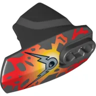 Large Figure Limb Cover, Size 5, Armor with Ball Joint Socket with Fire and Silver Double Lightning Bolt Print (Nitroblast)