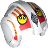 Helmet Rebel Pilot, Center Ridge with Yellow Rebel Logo, Red and Yellow Stripes Print