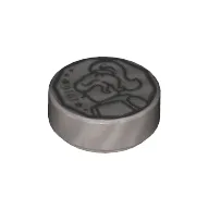 Tile Round 1 x 1 with Coin Print