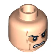 Minifig Head Anakin Skywalker, Sunken Eyes, Cheek Lines, Teeth / Closed Mouth Print