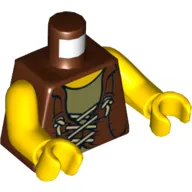 Torso Vest with Laces, and Olive Green Undershirt Print, Yellow Arms and Hands