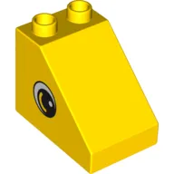 Duplo Brick 3 x 2 x 2 Slope with Eye Print