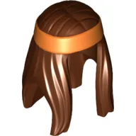 Hair and Headband, Long, Orange Headband Print