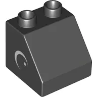 Duplo Brick 2 x 2 Slope 45° with Eye with White Spot and Curve Print on Both Sides